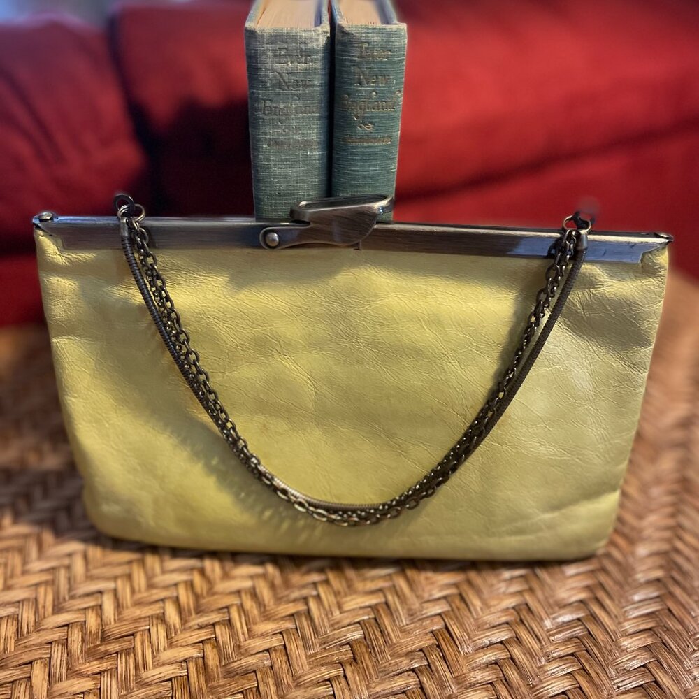Vintage HOBO International Yellow Leather Clutch